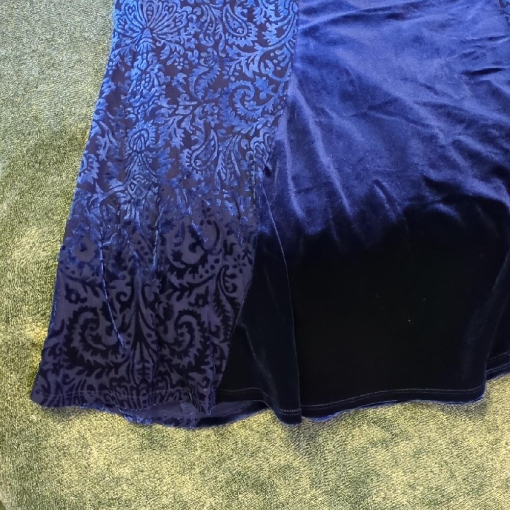 Studio 1940 Velvet Royal Blue Skirt - Rich Blue - Picture 6 of 9
